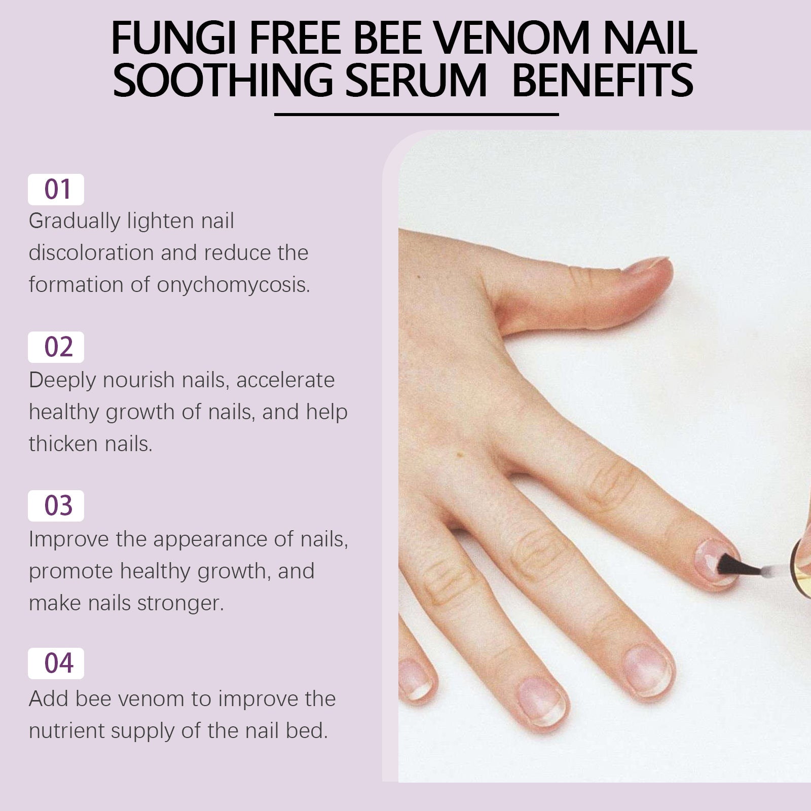Bee Venom Nail Care Solution for Hands and Feet, Strengthen and Brighten Nails ,15ml