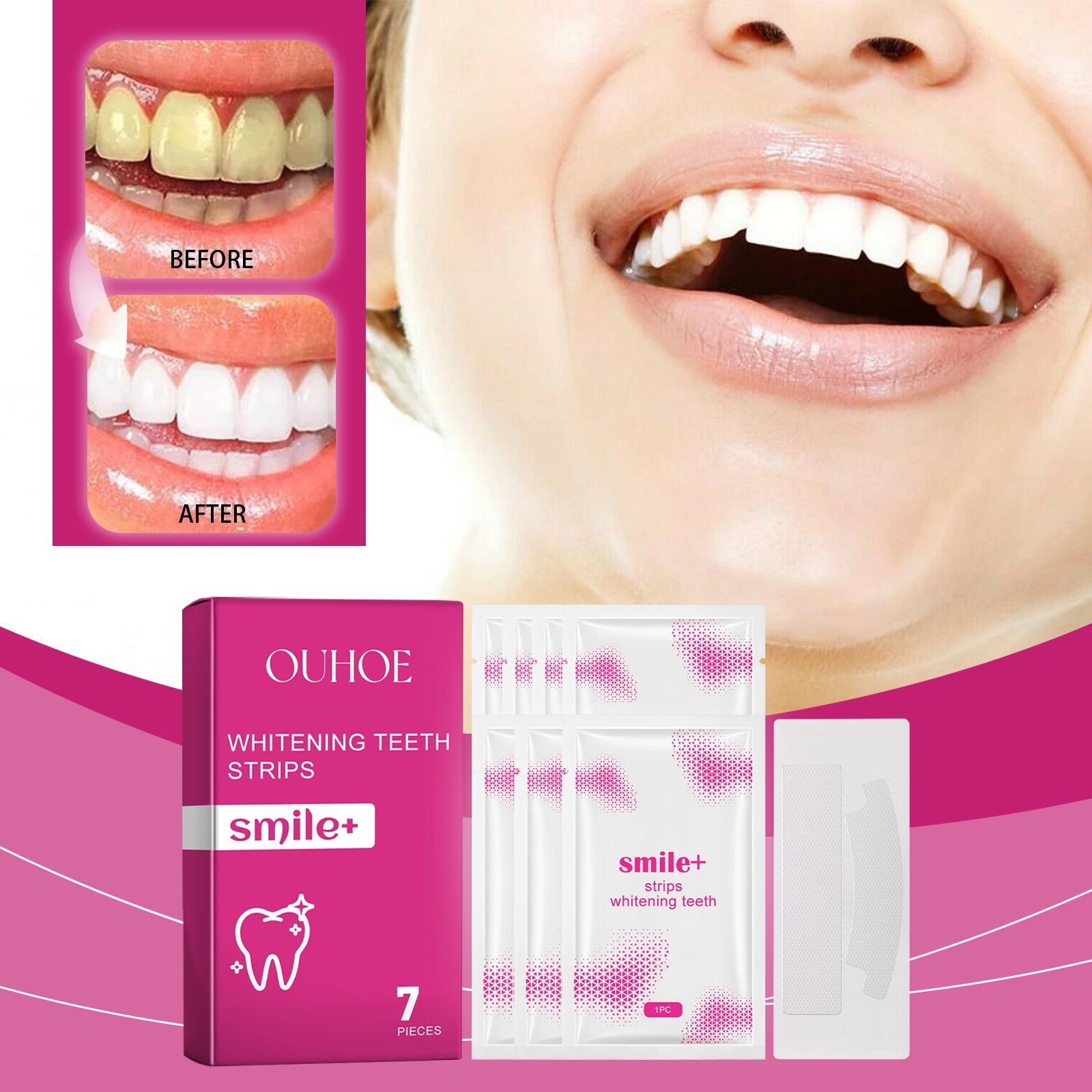 Brighten Your Smile with White Teeth Whitening Patches, Fast & Safe Oral Care ,7 pieces