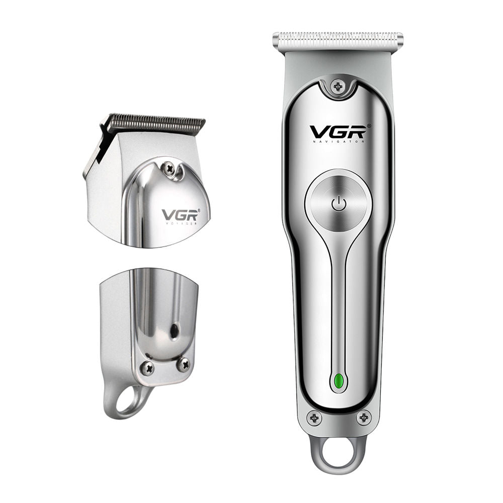 Men’s Electric Hair Clipper Silver USB Rechargeable Trimmer Kit