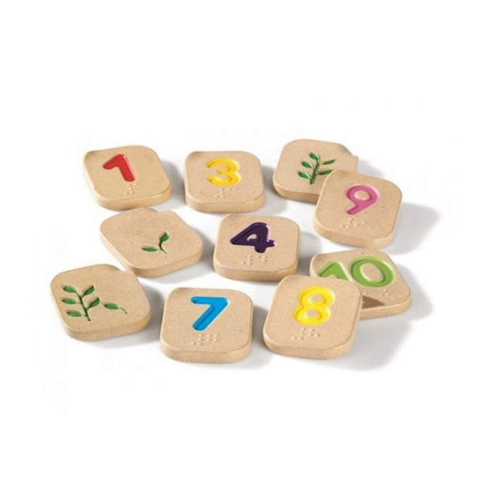 أرقام برايل من 1 إلى 10 من PlanToys — مجموعة تعليمية خشبية لتعلم لغة برايل