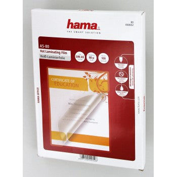 HAMA 50052 HOT LAMINATING FILM,DIN A5, 80µ,100 Pcs