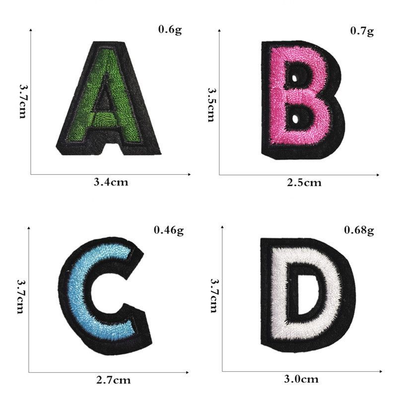36pcs Letters Iron On Patches Applique Alphabet Numbers Embroidered Patche Stickers