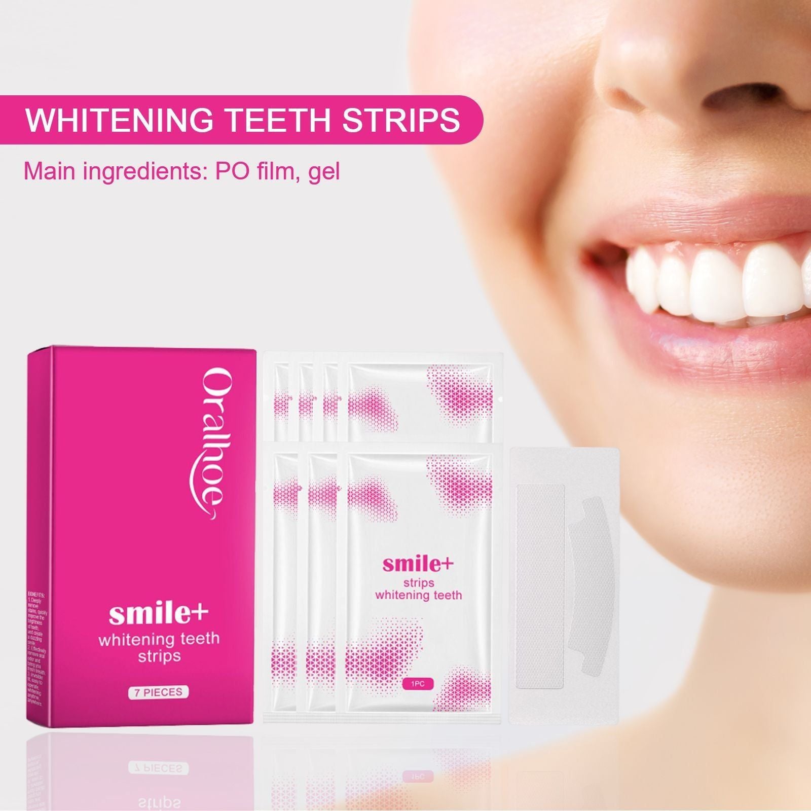 Brighten Your Smile with Portable Dental Care Teeth Whitening Strips, Safe and Effective ,7 pieces