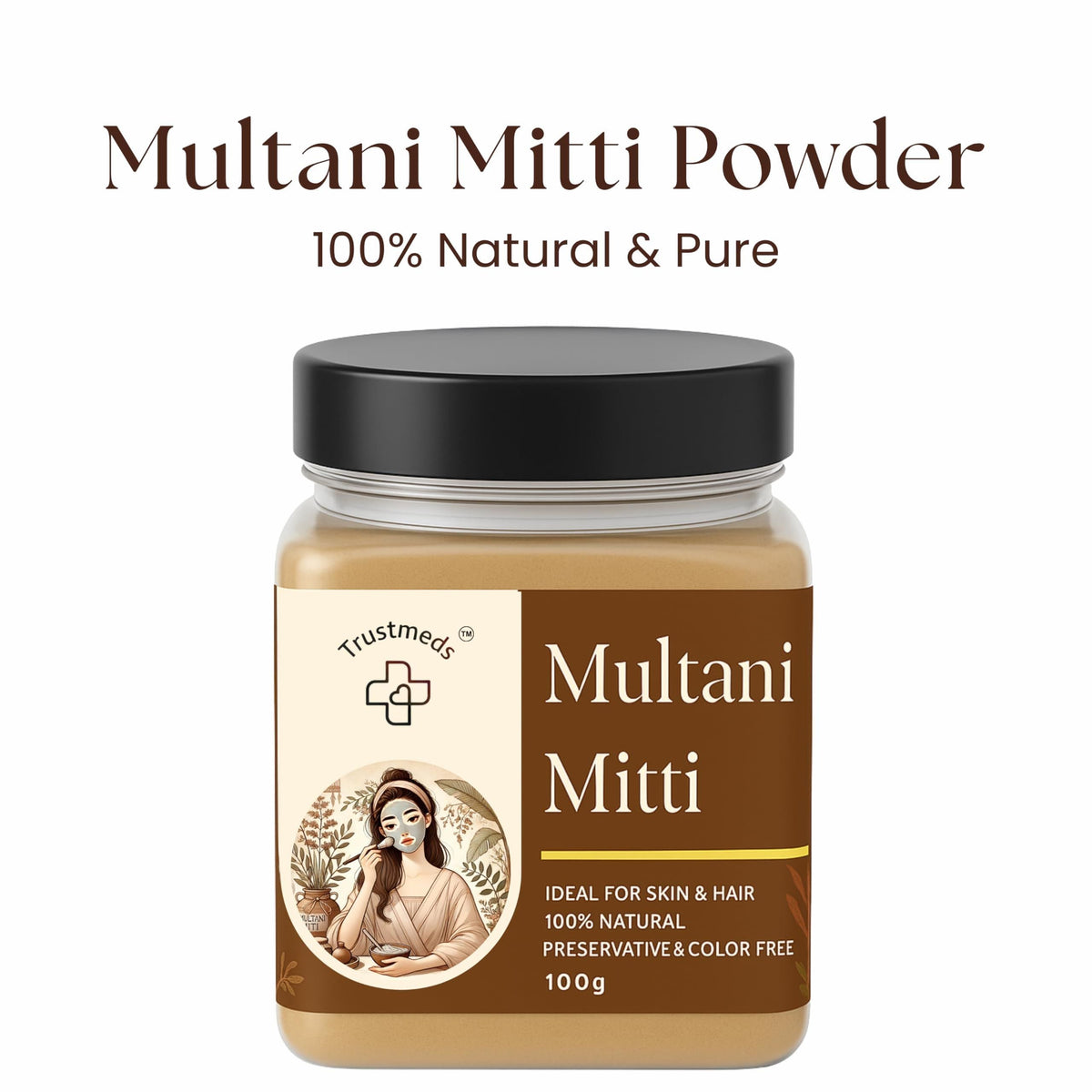 Trustmeds Multani Mitti Powder for Face & Hair