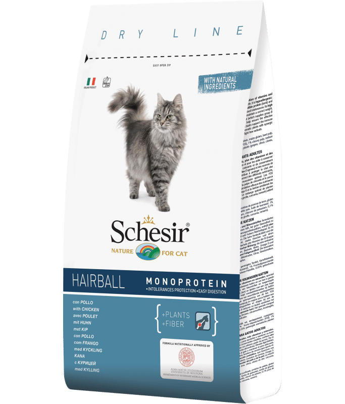Schesir Cat Dry Food Hairball with Chicken - 1.5kg