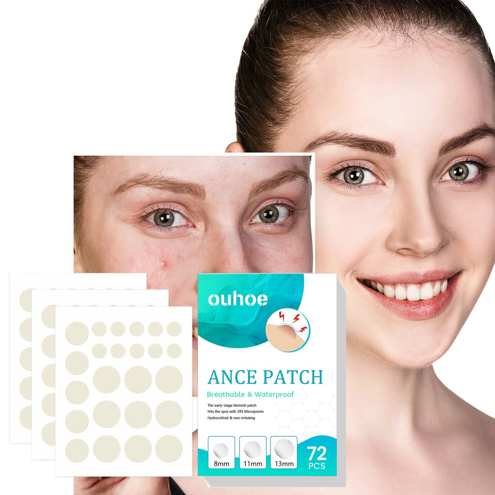 Acne Patch, Reduce Acne Fast, Invisible Hydrocolloid Pimple Cover, Clear Skin ,72pcs