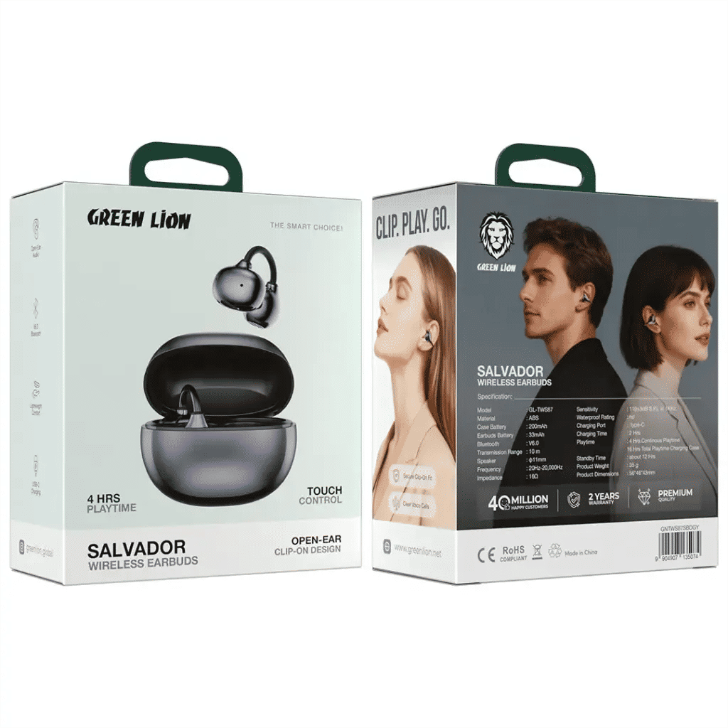 Green Lion Salvador Wireless Earbuds- Silver