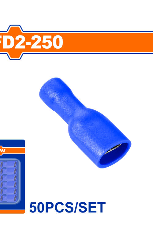 WADFOW Insulated Electrical Terminal Connector Sets, 50 Piece Wire Crimp Terminals, Color Coded, Blister Packed