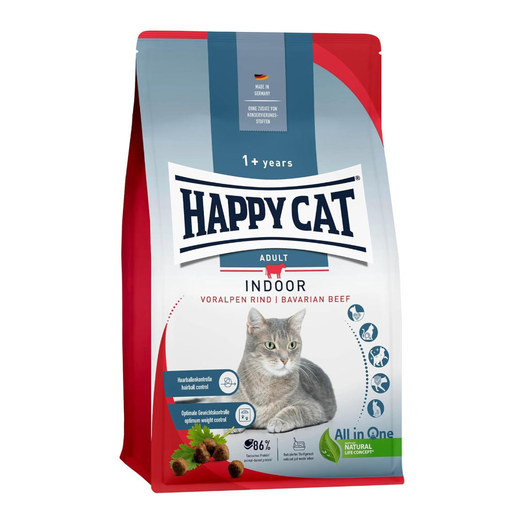 Happy Cat Indoor Adult Alpine Beef Dry Cat Food For Cats, 1+ Year Old