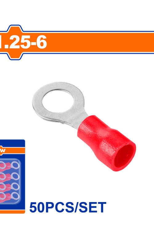 WADFOW Insulated Electrical Terminal Connector Sets, 50 Piece Wire Crimp Terminals, Color Coded, Blister Packed