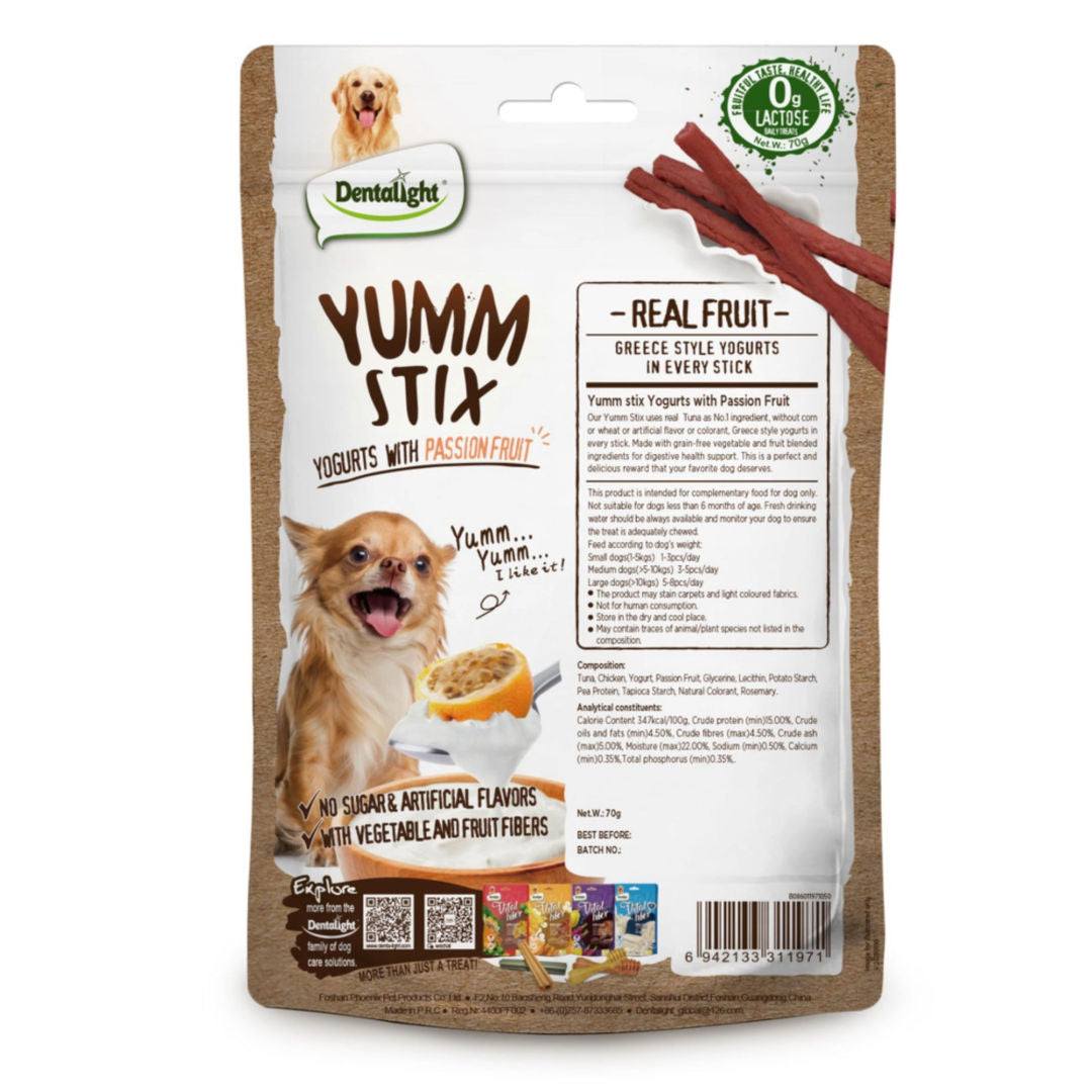 Dentalight Yumm Stix-Treat For Dogs-Yogurts With Passion Fruit, 70gm