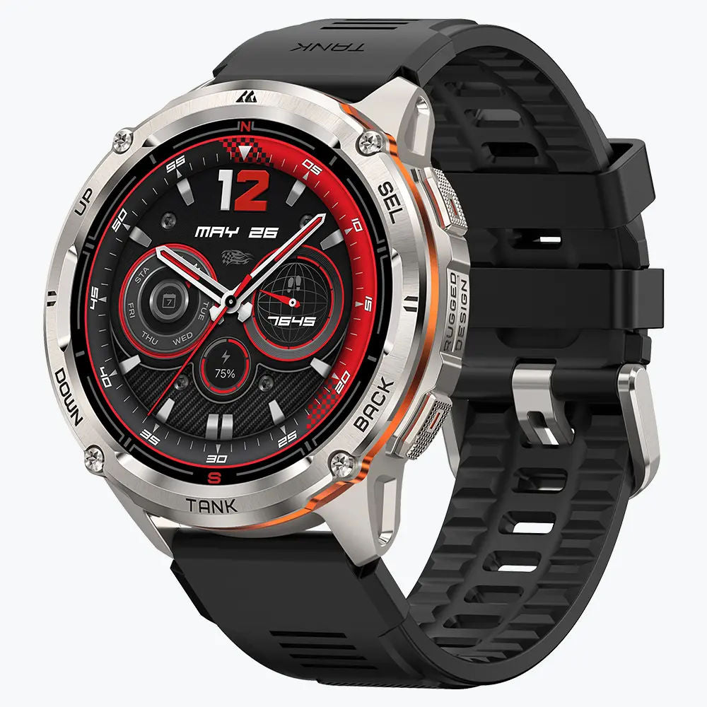 KOSPET Tank T3 Ultra 2 GPS Smartwatch with 1.43” AMOLED Display, Bluetooth Calling, Military Grade & 5ATM Waterproof