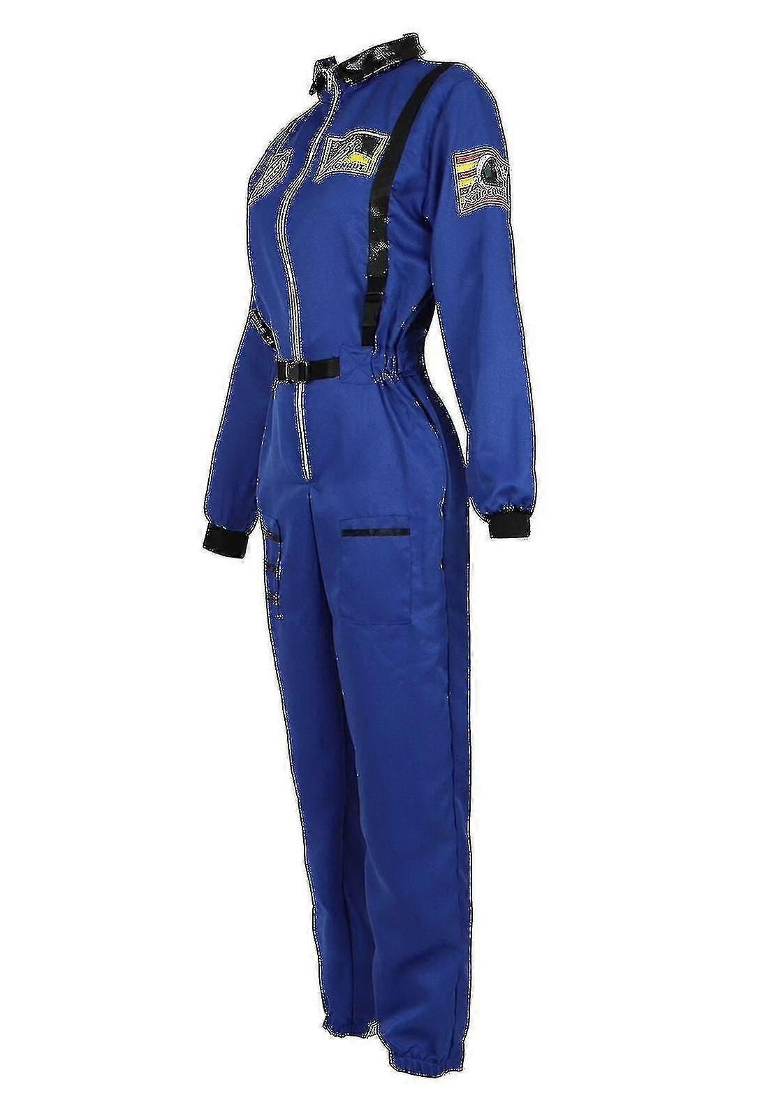 Astronaut Costume Space Suit For Adult Cosplay Costumes Zipper Halloween Costume Couple Flight Jumpsuit Plus Size Uniform zxin