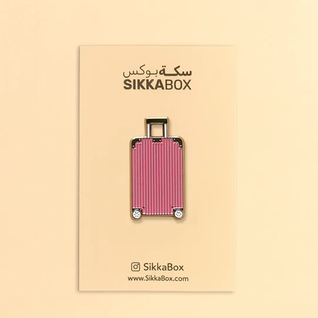 Suitecase Pink شنطة سفر وردي Metal Sticker