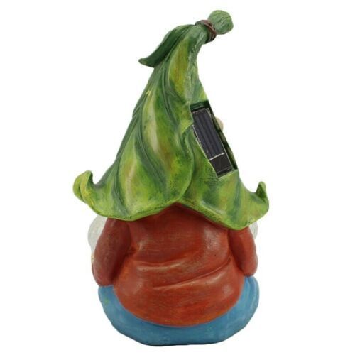 Outdoor Solar LED Gnome Resin Statue Figurine Light For Yard Home Décor