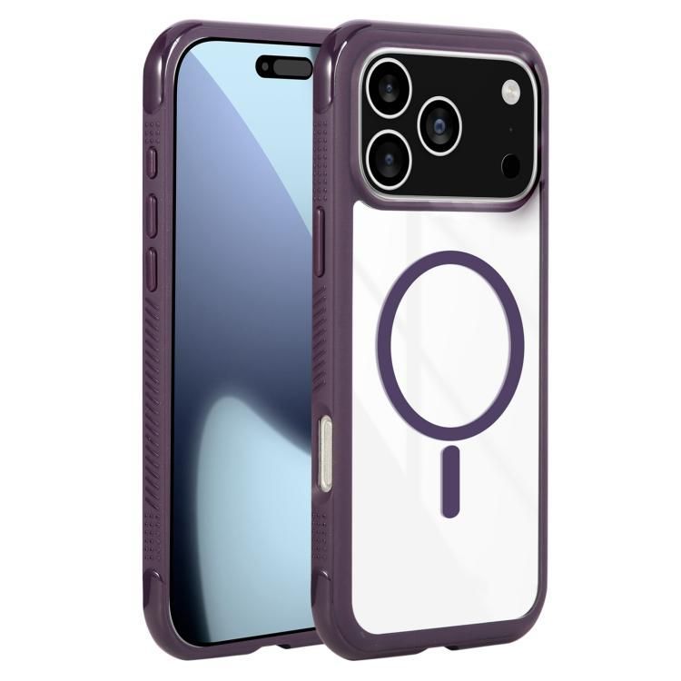 For iPhone 18 Pro Max / iPhone 17 Pro Max Solid Color Edge Transparency MagSafe Magnetic Phone Case