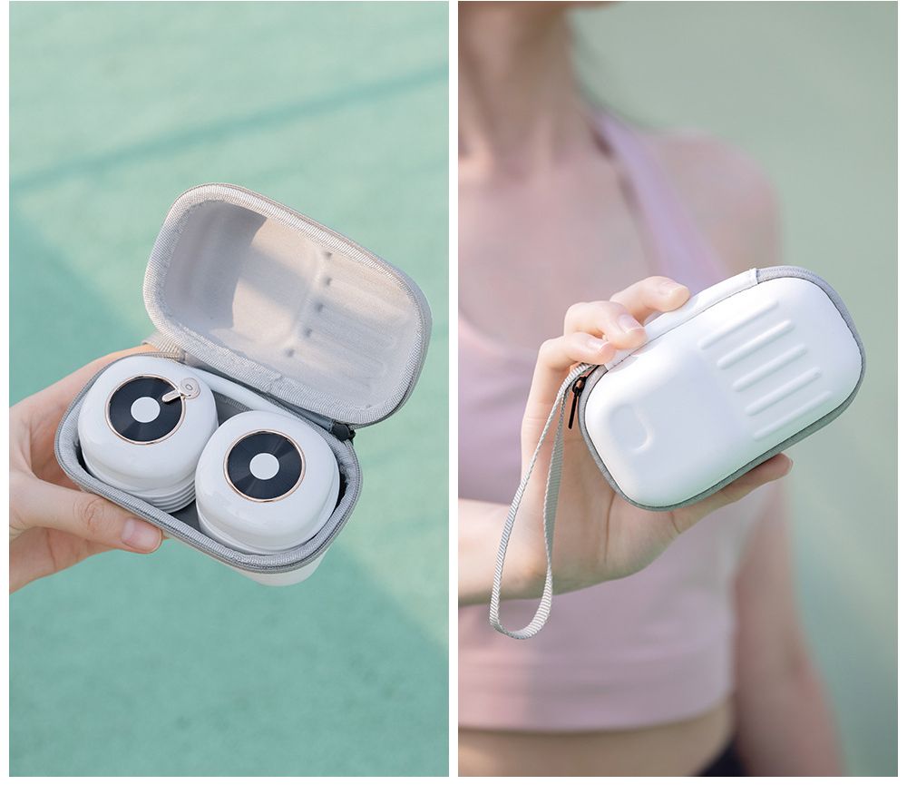Mute Hanging Neck Mini Fan With Light Leafless Usb Reachargable Cooling Fan
