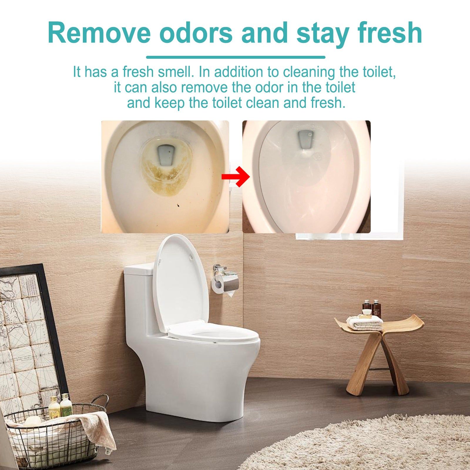 Automatic Toilet Cleaner, Fresh Odor Removal, Deep Stain & Dirt Cleaning, Easy Self-Cleaning Solution ,120g