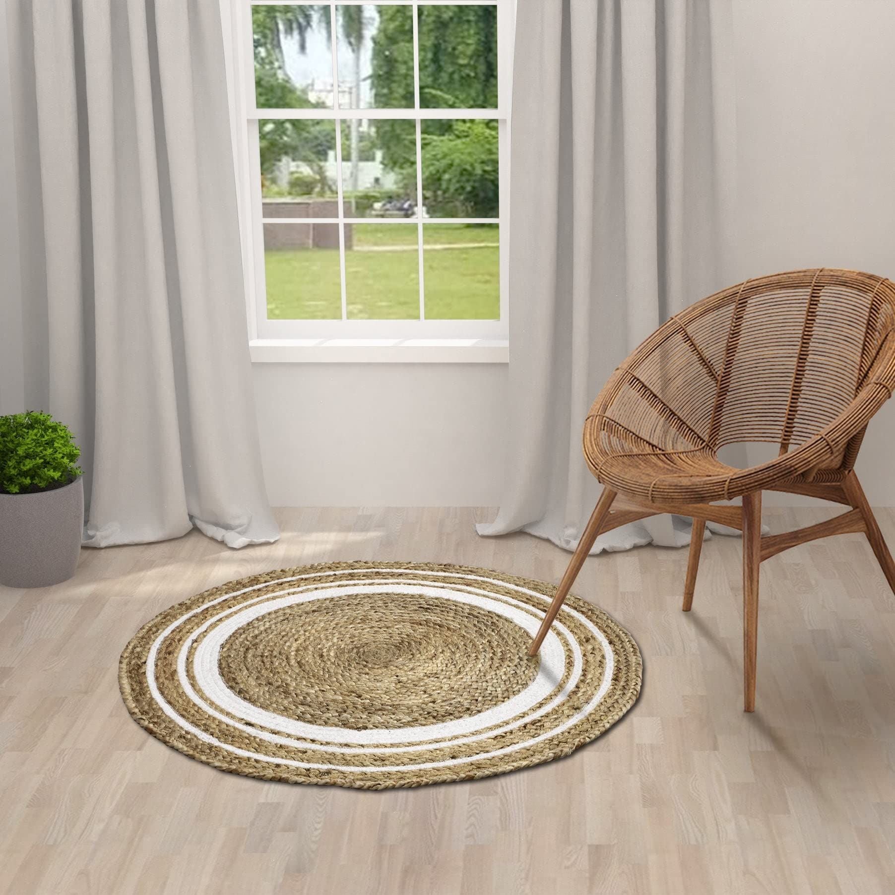 AIESY®  Beautiful Handwoven Jute Reversible Rug for Home