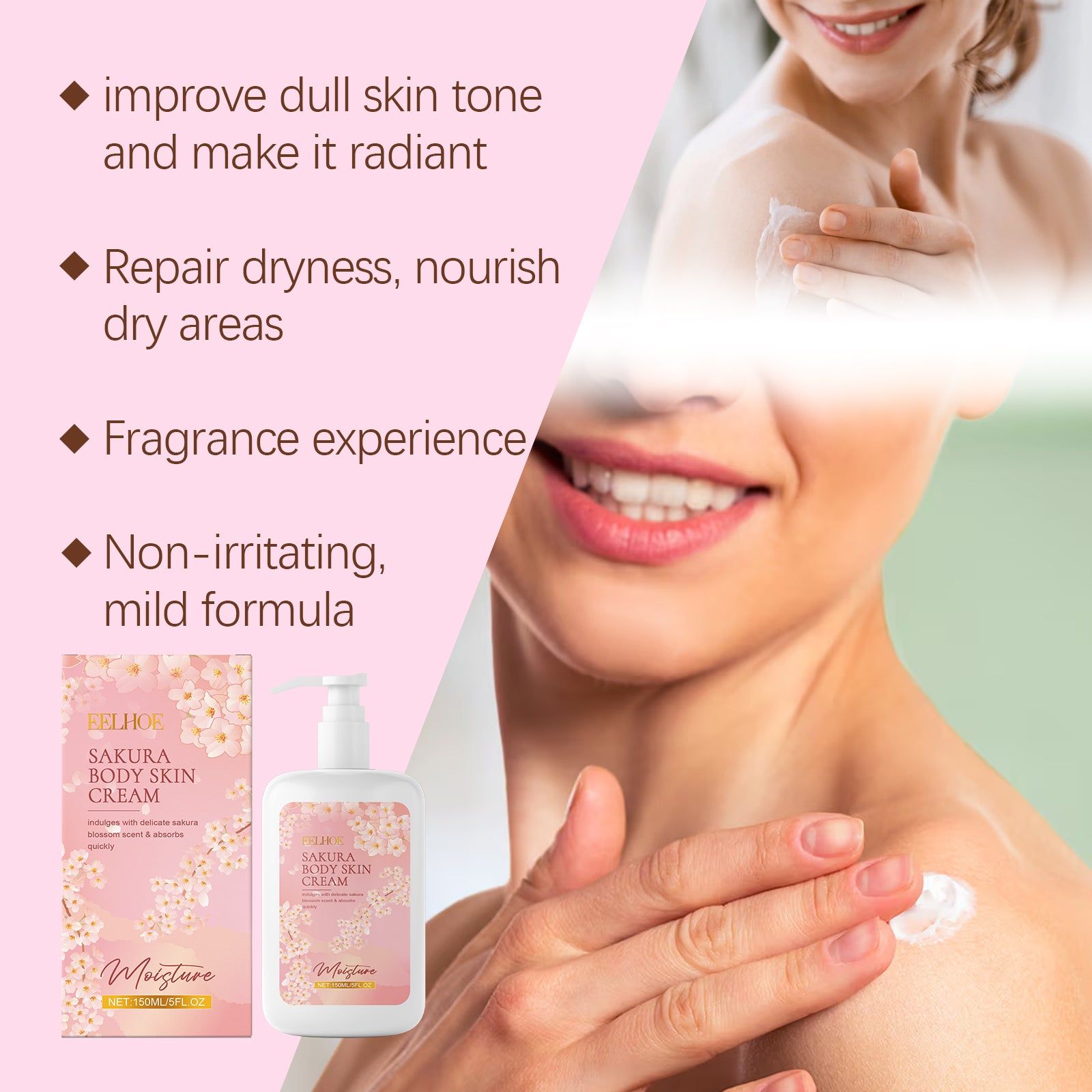 Cherry Blossom Moisturizing Body Lotion, Hydrating, Skin Softening, Natural Glow ,150ml