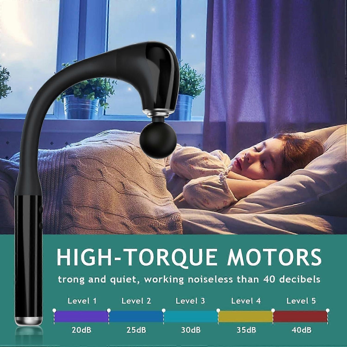 Deep Tissue Massage Gun With 4 Attachments and Quiet Motor