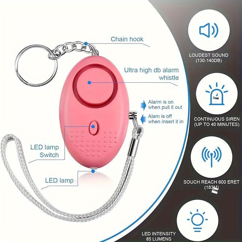 Safety Keychain Set with Sound Personal Alarm for Girls Kids Students Women