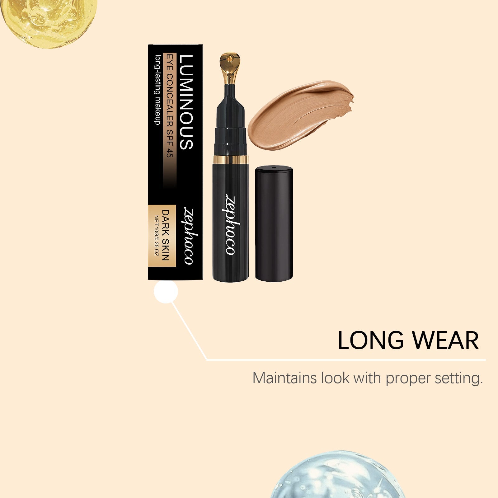 Dark Skin Light Eye Concealer, Matte, Natural, Smudge-Proof, Flawless Finish ,10g