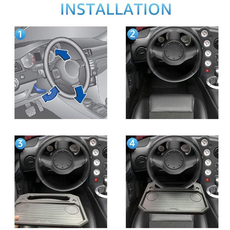 Car Steering Wheel Desk Multi-Function Storage Table Tray Food Drink Stand Holder Laptop Desk