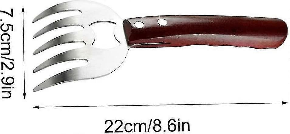 Meat Shredding Grates, Bbq Claw Tools Meat Shredding Claws Stainless Steel Kitchen Fork With Red Handle 2pcs