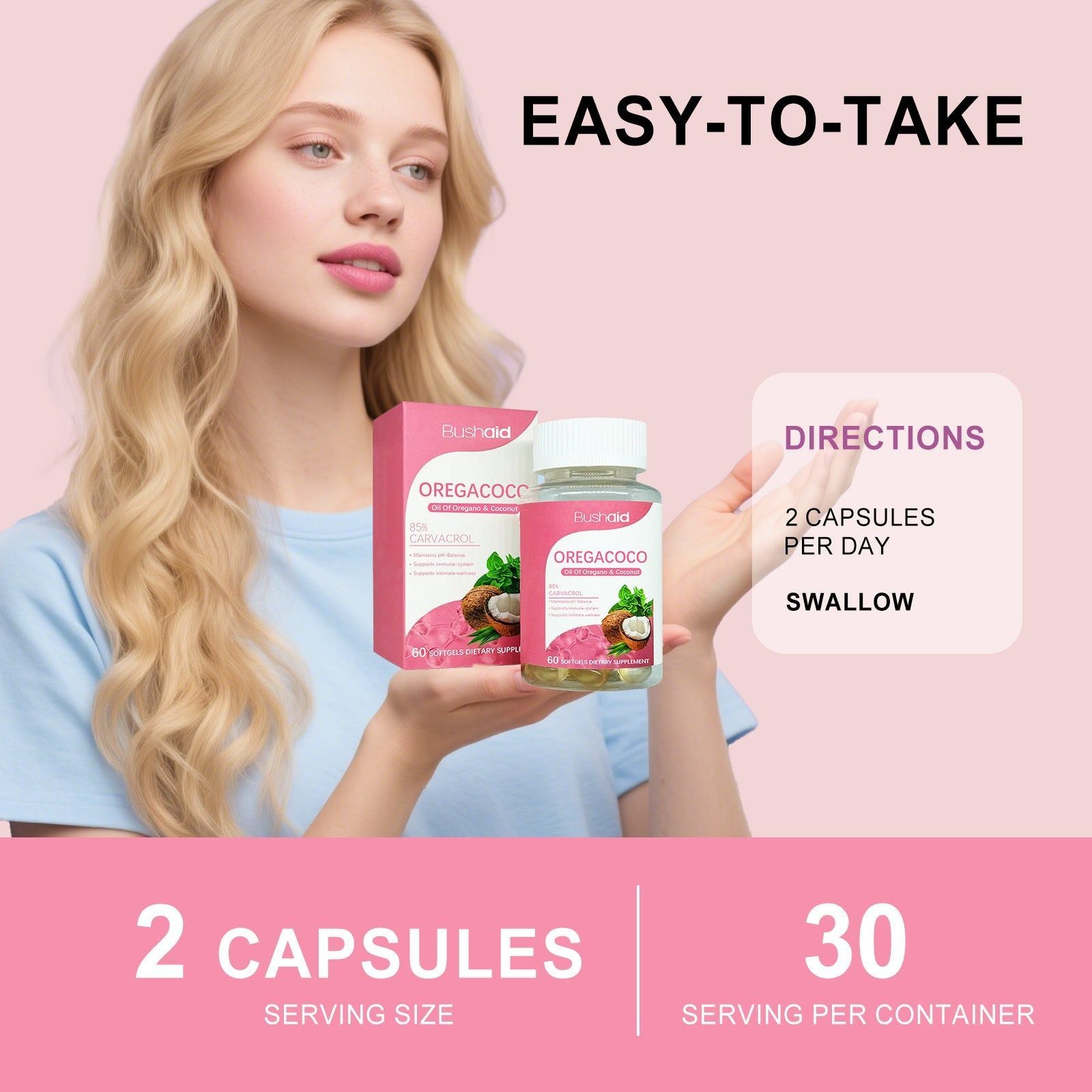 Boost Your Body Care with Coconut Oil Soft Capsules for Digestive Health ,60 softgels
