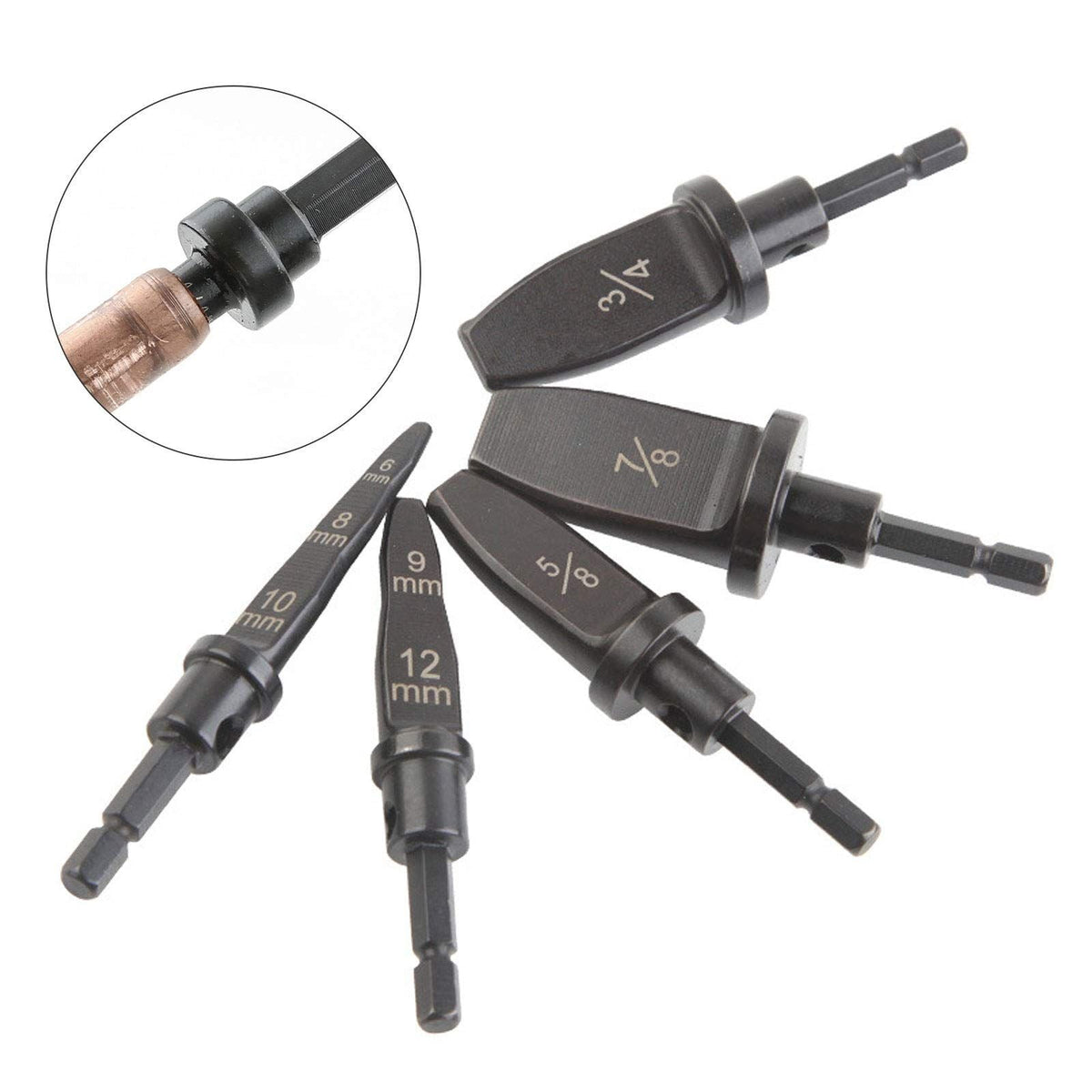5pcs Swaging Tool Drill Bit Set Tube Pipes Expander Air Conditioner Cross Screwdriver Drill