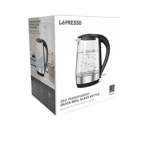 LePresso 360 Transparent Glass Kettle 1.7L