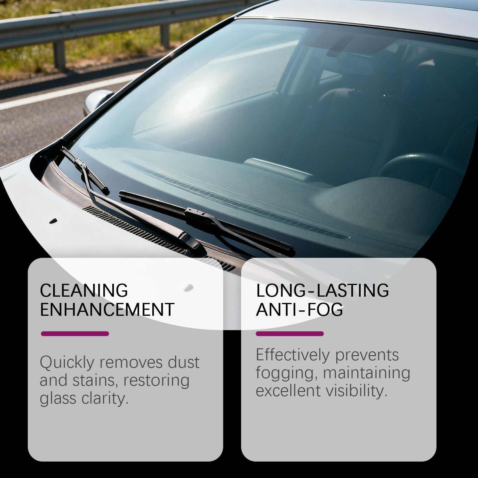 Car Windshield Cleaner, Fog-Free, Fast Dust & Stain Removal, Easy Car Cleaning ,1set