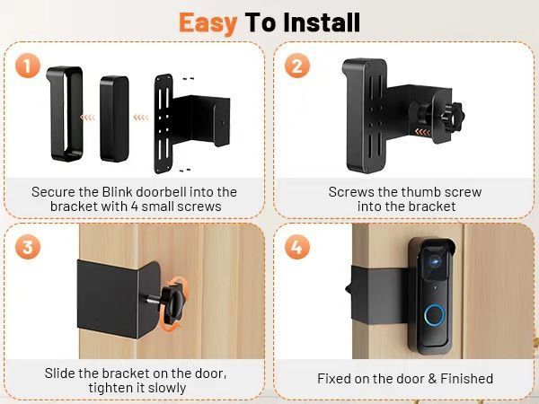 Anti Theft Outdoor Video Doorbell Bracket Secure Wall Mount Bracket for Video Doorbell