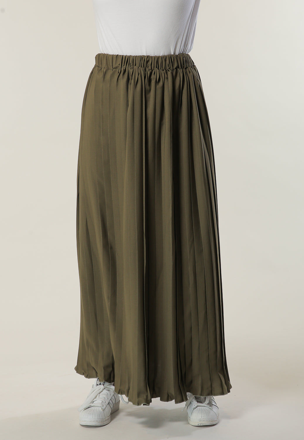 MOiSTREET Green Pleated Skirt