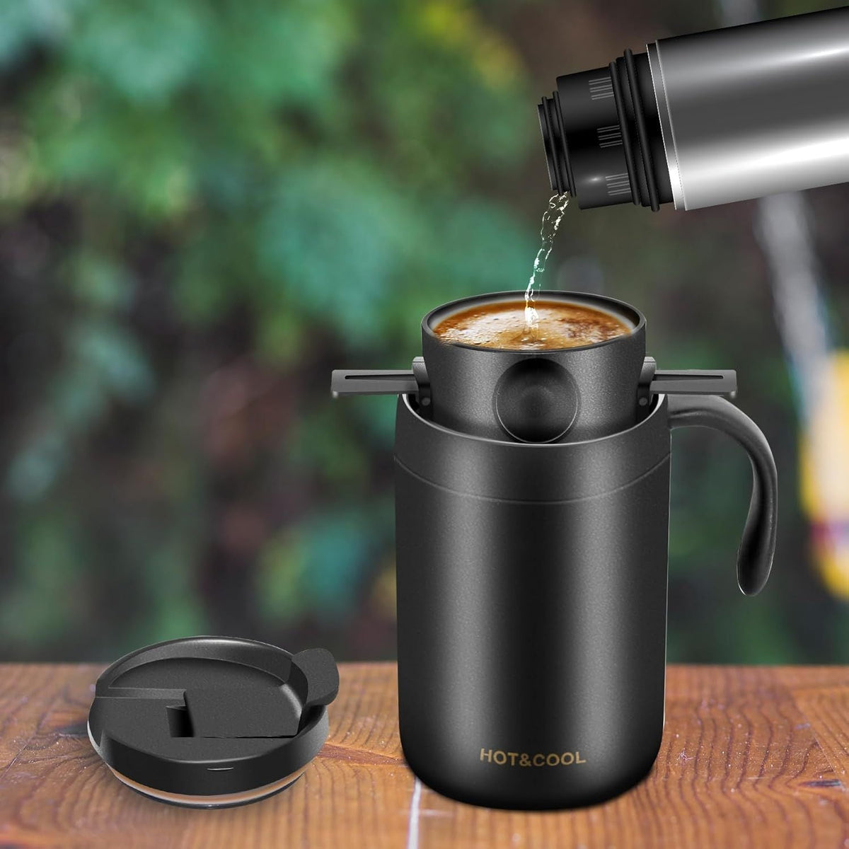 16oz Camping Coffee Maker Pour Over Coffee Maker Set Portable Camp Pour Over Kit for Travel