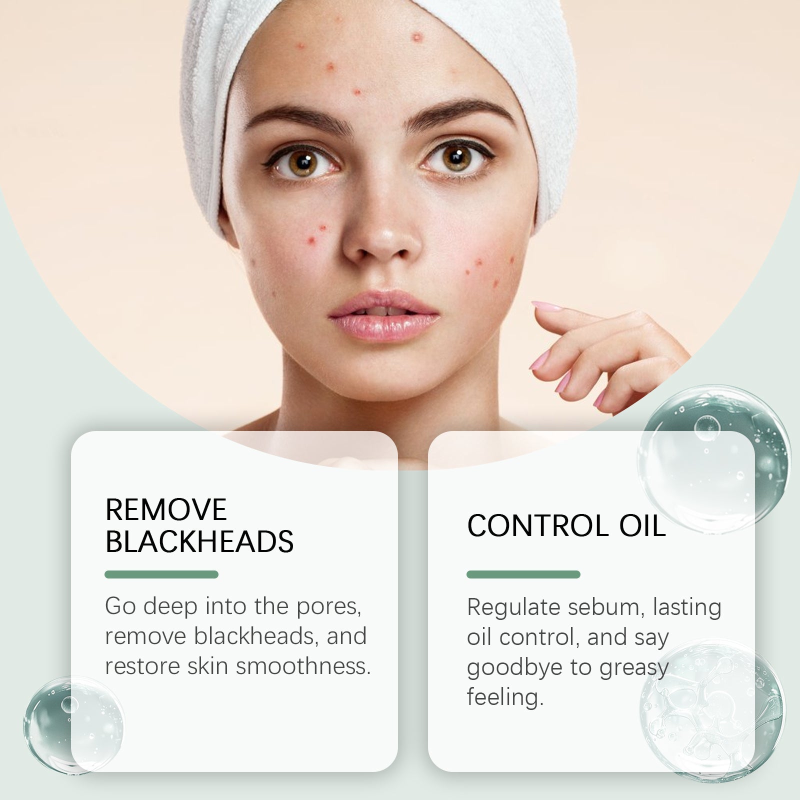 Blackhead Green Tea Facial Cleanser, Oil Control, Pore Purifying, Moisturizing, Facial Care ,50g