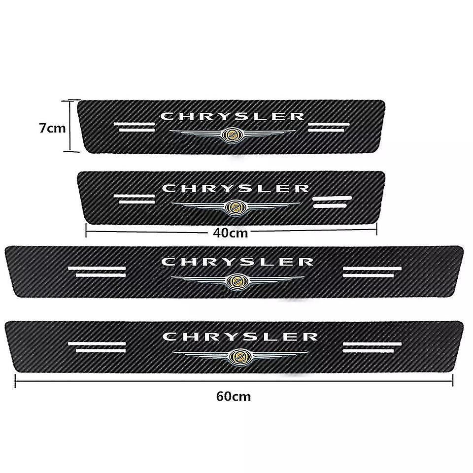 4pcs Car Scuff Plate Door Threshold Sill Stickers For Chrysler 300c 300 Pacifica 200 Sebring Pt Cruiser Car Styling Logo Cover