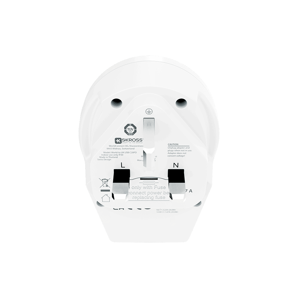 Skross 1500291 World To Uk Usb C20Pd