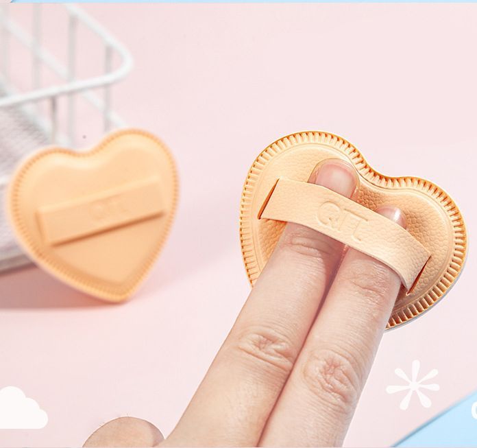 Reusable Makeup Puff Heart Shaped Makeup Sponges Cosmetic Tool With Storage Box