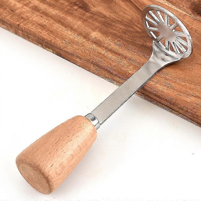 Potato Masher With Stainless Steel And Wooden Handle, Used For Soft Fruits, Vegetables, And Meat