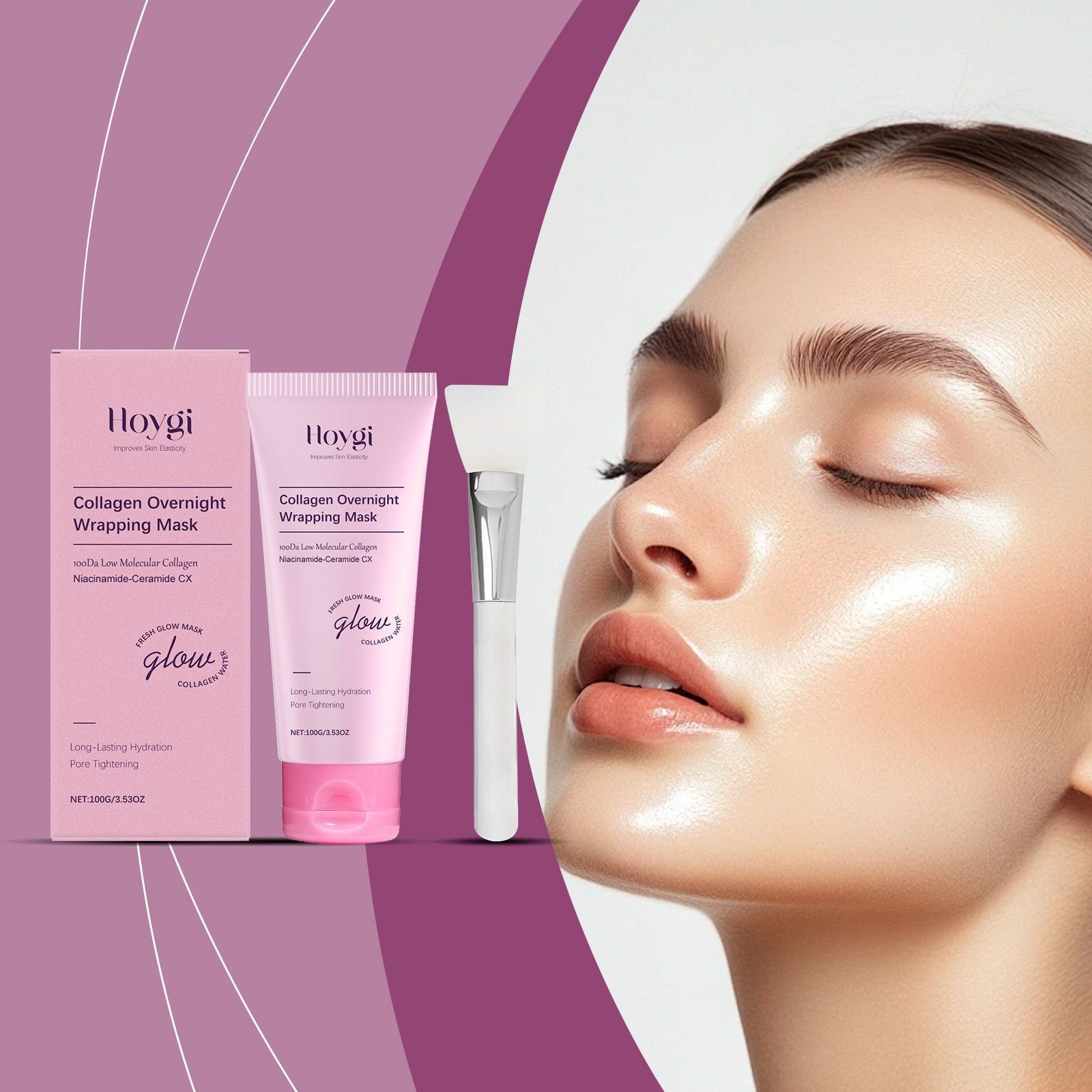 Collagen Peel-Off Mask for Facial Care, Brightening, Moisturizing, Pore Refining ,1set
