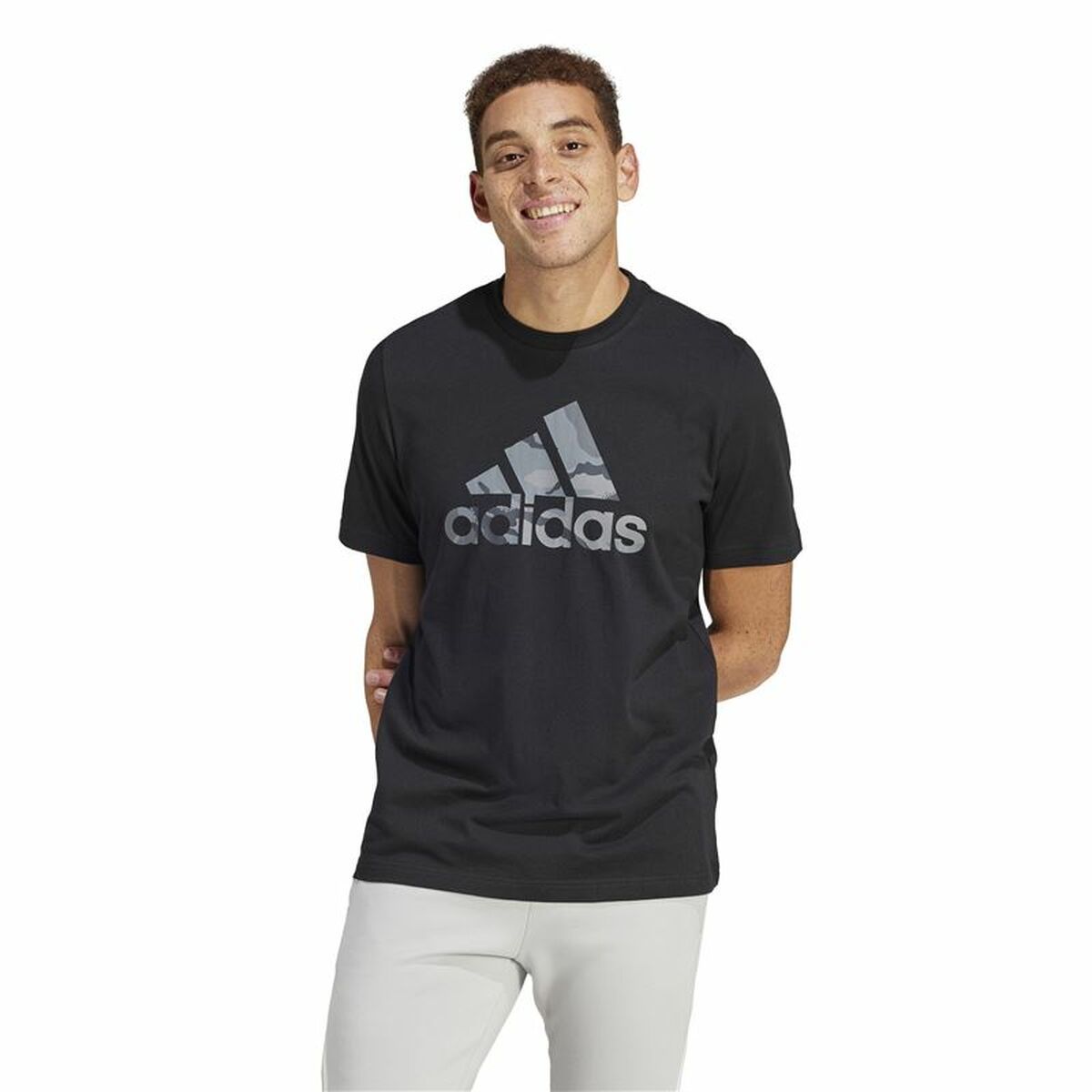 Men’s Short Sleeve T-Shirt Adidas Camo G 1 Black