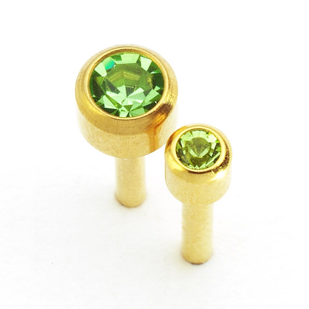 Caflon Singles Birthstone, Peridot Gold Plated Earring