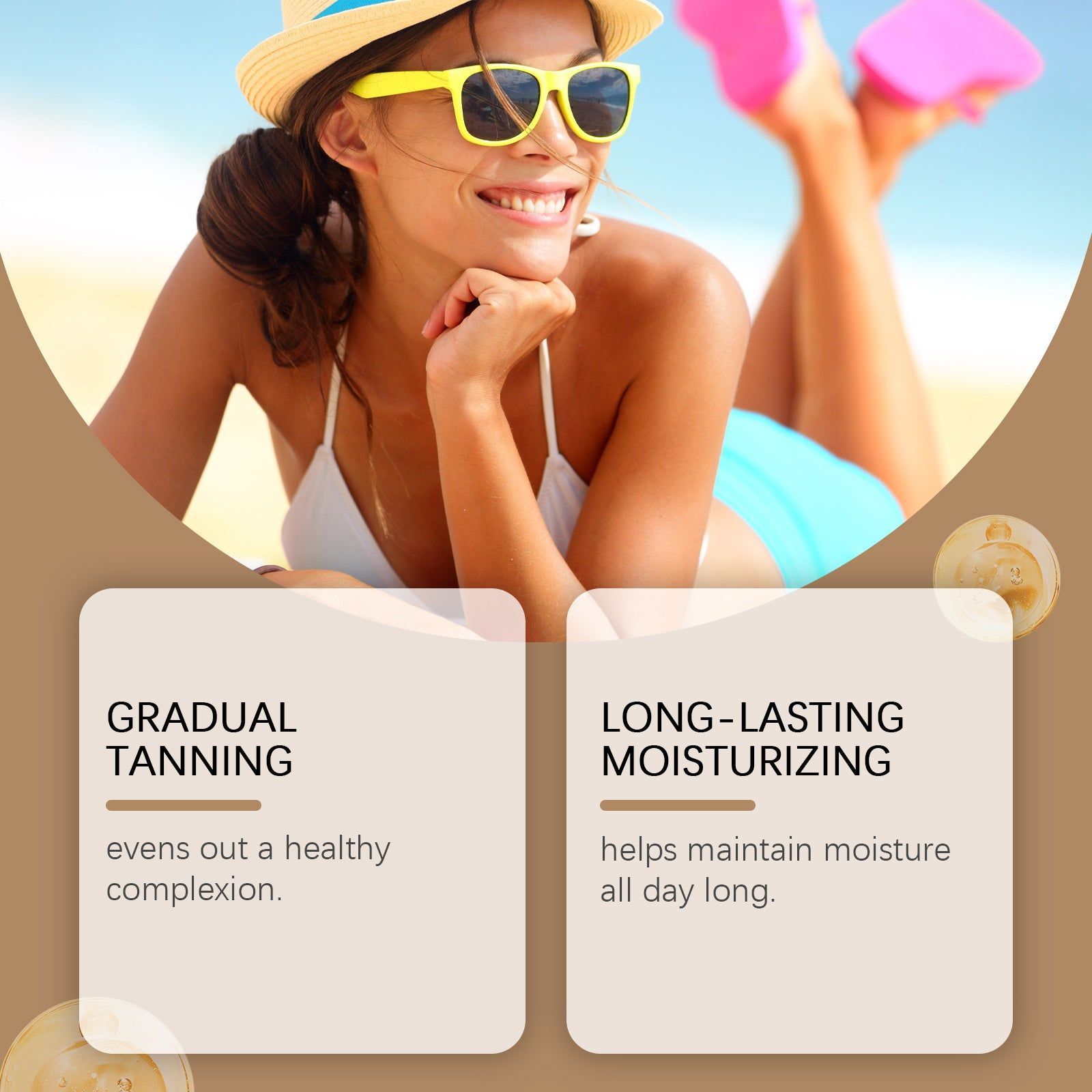 Body Care Moisturizing Darkening Cream, Gradual Tan, Hydrating, Sunless Tanning ,100g