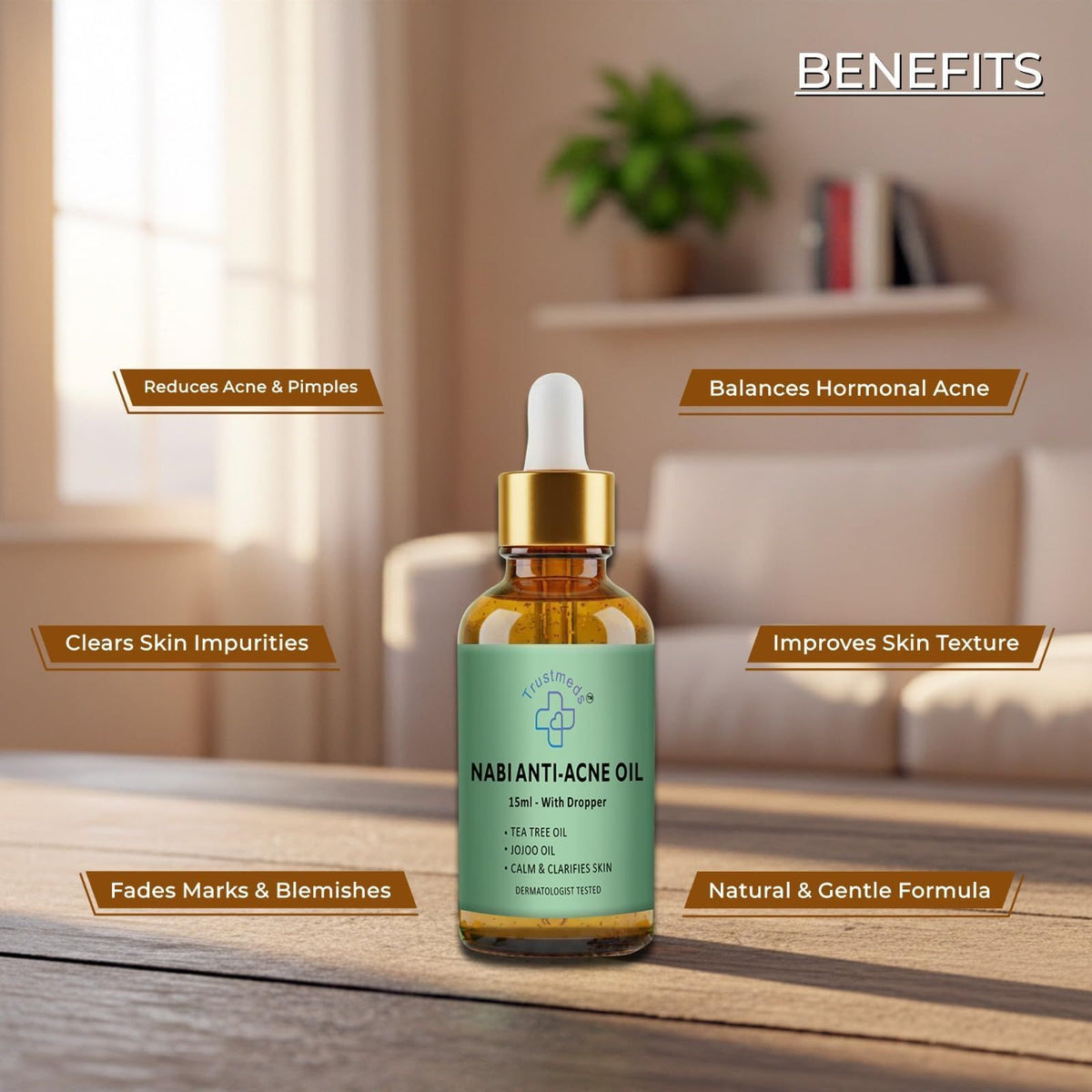 Trustmeds Anti Acne Nabhi Oil for Pimples & Glowing Skin