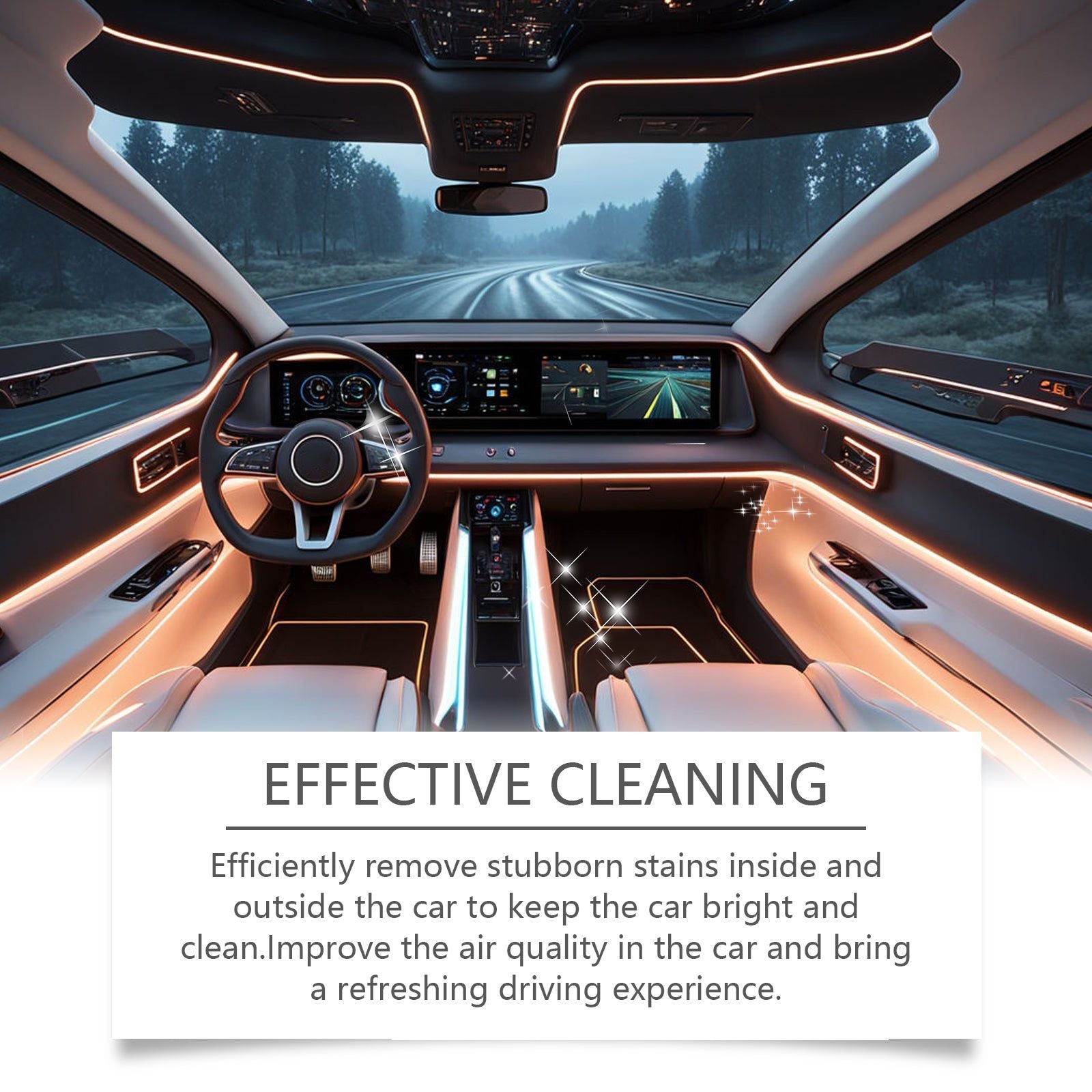 Car Cleaning Interior & Exterior Foam Cleaner, Multi-Purpose, Stain Remover, Brighten & Refresh Your Vehicle ,120ml
