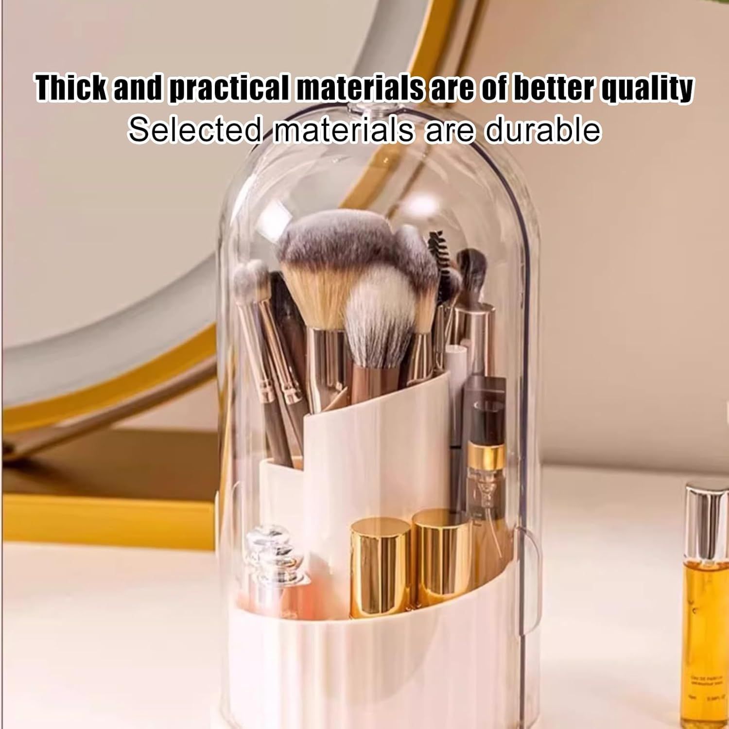 Make Up Brush Holder Organizer Lipstick Storage Box 360 Degree Rotation Dustproof Containers