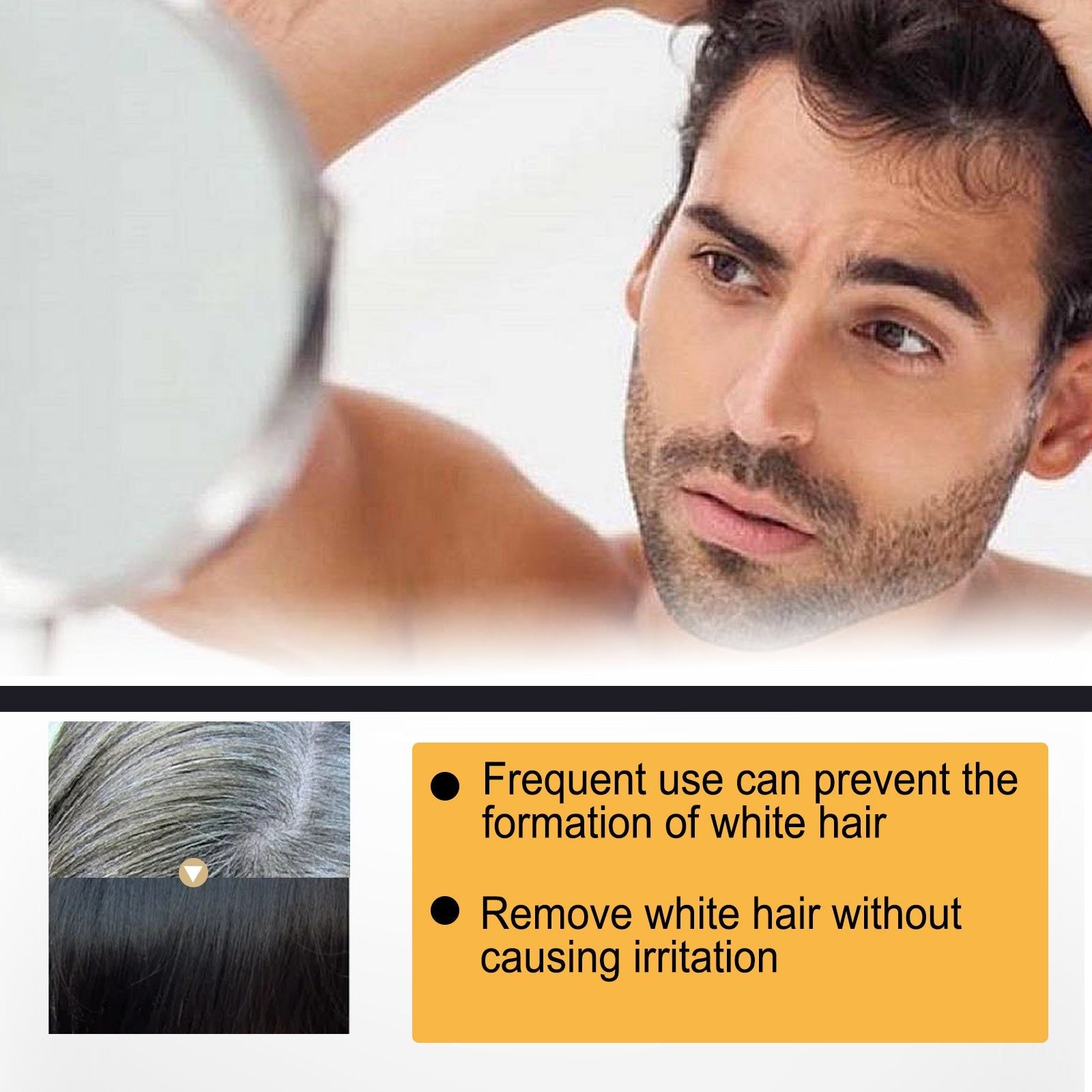 Black Hair Soap, Natural Gray Hair Remover, Moisturizing & Refreshing Shampoo ,50g