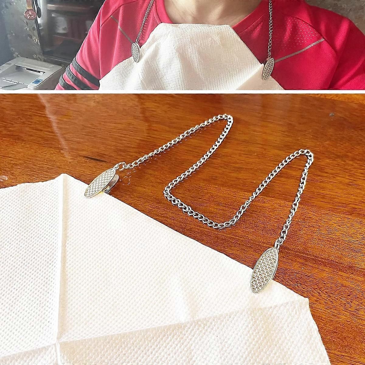 Stainless Steel Napkin Chain Set With 4 Pineapple Clips for Restaurants